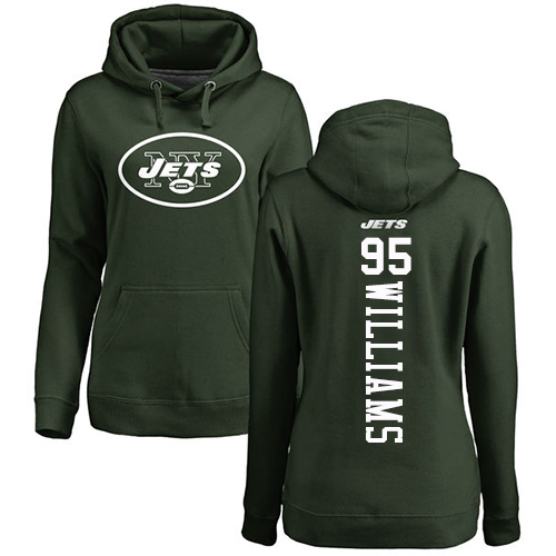New York Jets Green Women Quinnen Williams Backer NFL Football 95 Pullover Hoodie Sweatshirts
